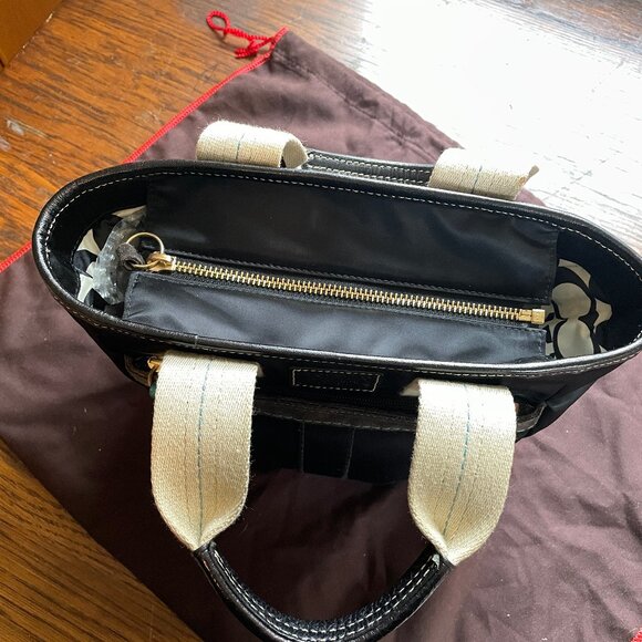 Coach Hampton Black Zip Top Nylon / Suede Mini Tote L05M-126 - Picture 14 of 16